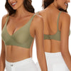 Seamless jelly bra worn on model front view