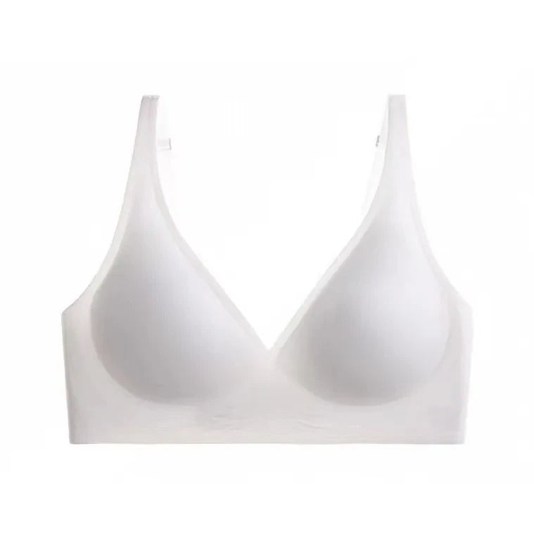 Wireless bra worn under clothing