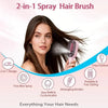 Scalp massage brush spray function in use
